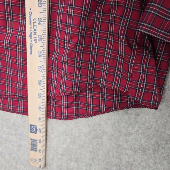 L.L.Bean Mens Plaid Button-Down Shirt L Red Long Sleeve 100% Cotton - Picture 4 of 5